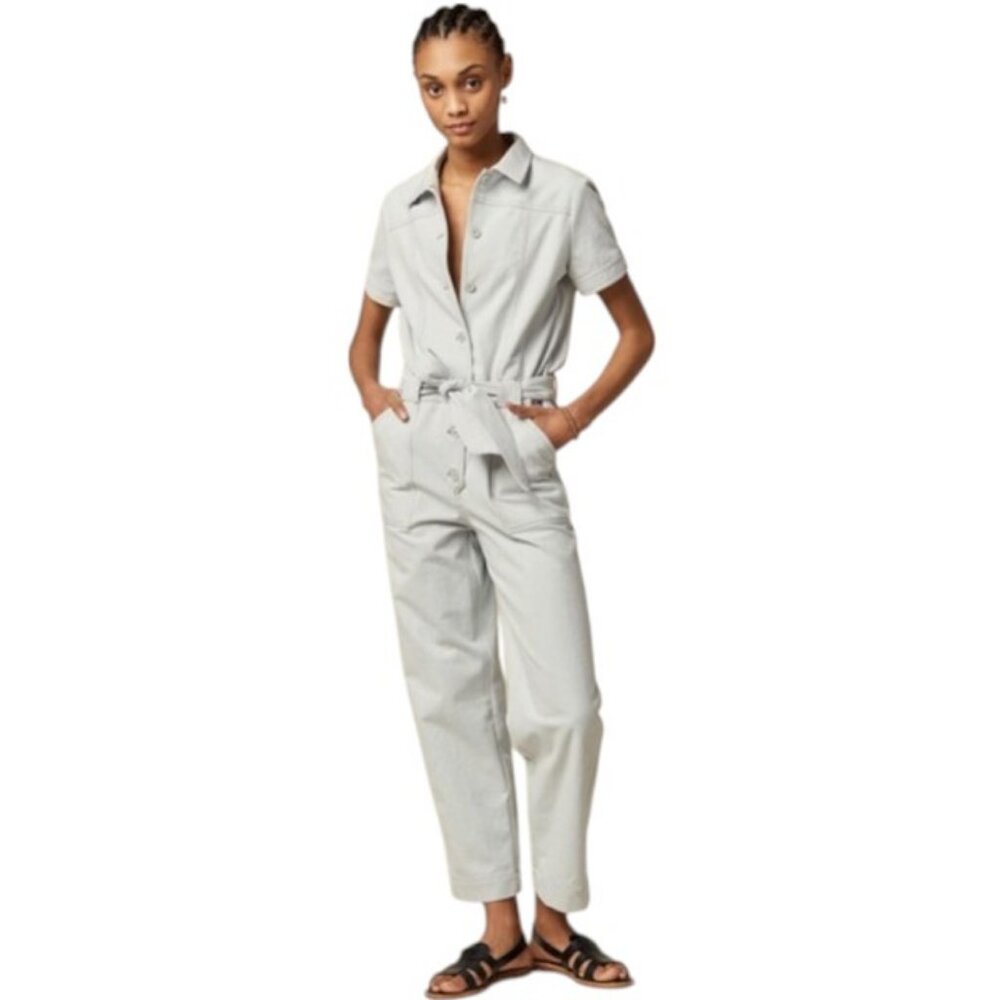 Sessùn Desert Cloud light grey denim jumpsuit size 42